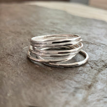 Load image into Gallery viewer, Sterling Silver Stacking Rings - Hammered
