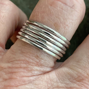 Sterling Silver Stacking Rings - Hammered