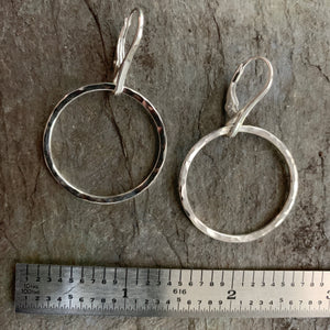 Sterling Silver Hammered Hoops